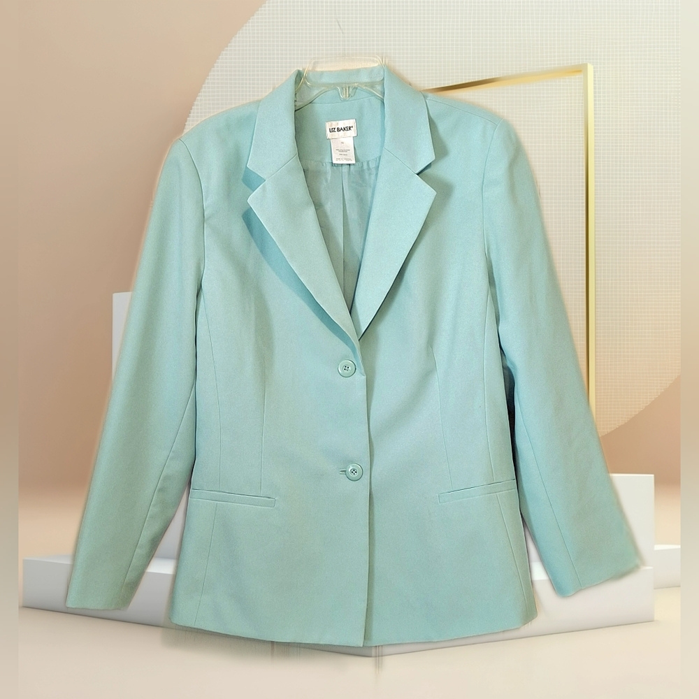 'Liz Baker' women's turquoise blue fully lined blazer jacket Sz. 1X